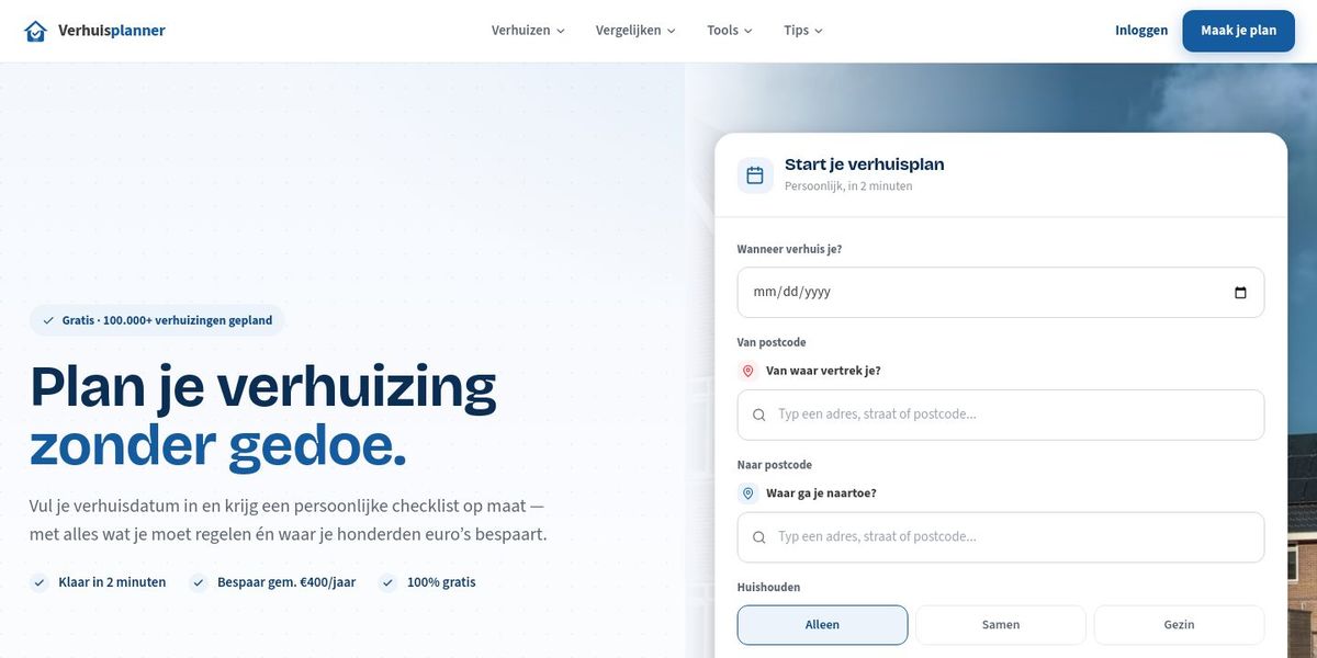 Schermafbeelding van Verhuisplanner.app